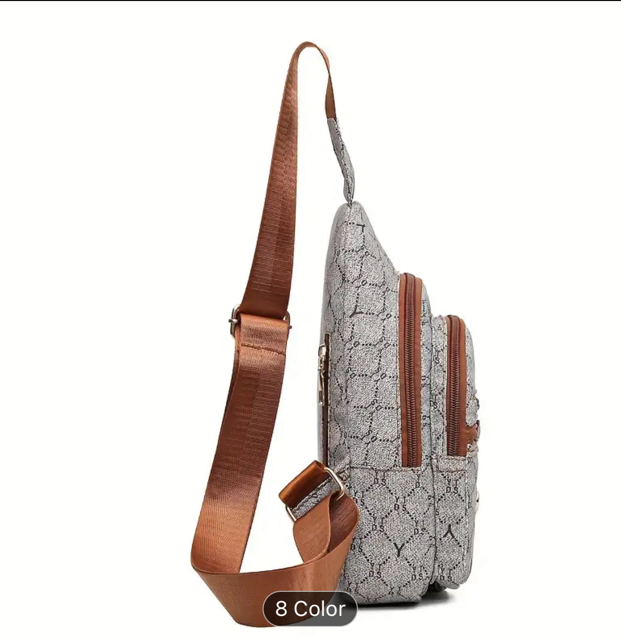 Geometric Pattern Sling Bag, Multi Zipper Crossbody Bag, Casual Chest Bag For Outdoor Travel Sports