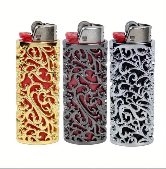 Stylish & Durable Vintage Metal Lighter Case - Perfect for BIC J6 Full Size Lighters!