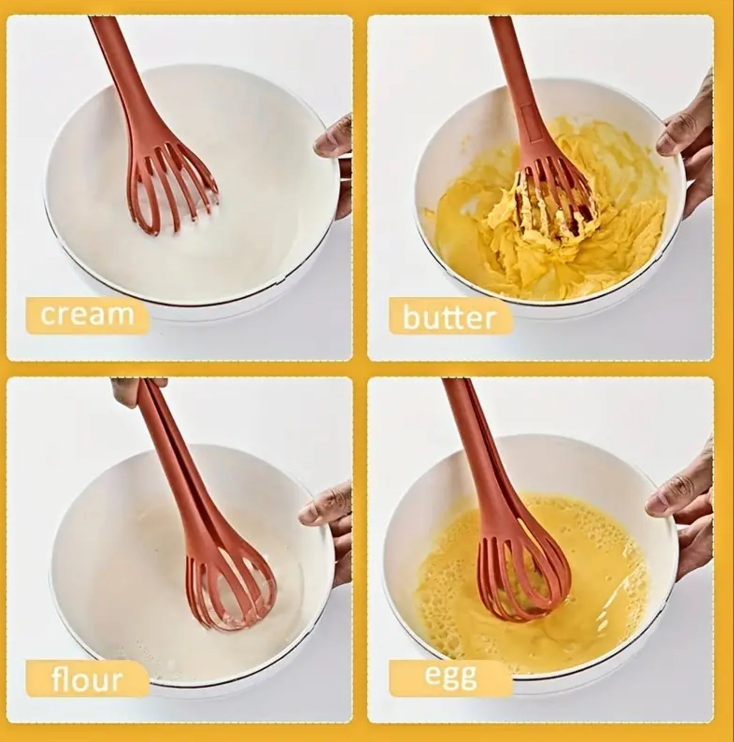 Kitchen Tongs Nylon Egg Whisk, Beater Whisker Food Tongs Salad Mixer for Cooking, Mixing, Barbecue