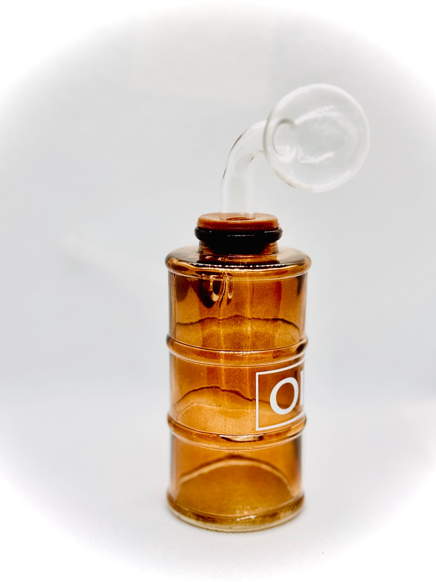 High quality Barrel Shape Thick Glass Oil Burner Available in 4 Colors