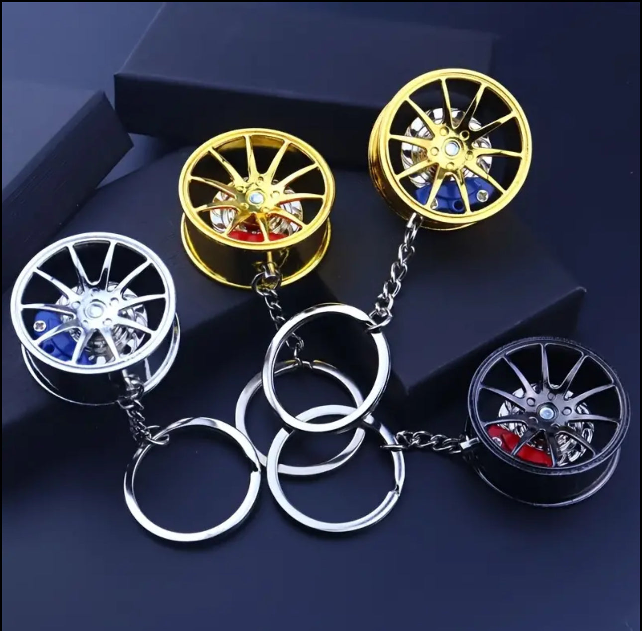 Brake 360 rotating car keychain pendant, creative car keychain decoration, a unique gift for car lovers